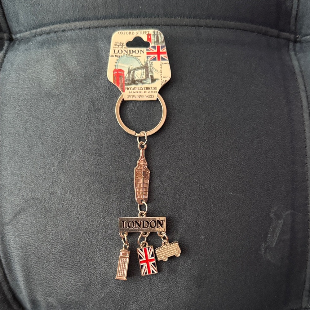 London Souvenir Keychain with Charms